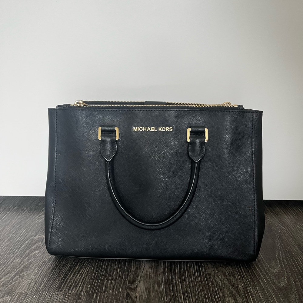 Michael Kors Black Leather Tote Bag